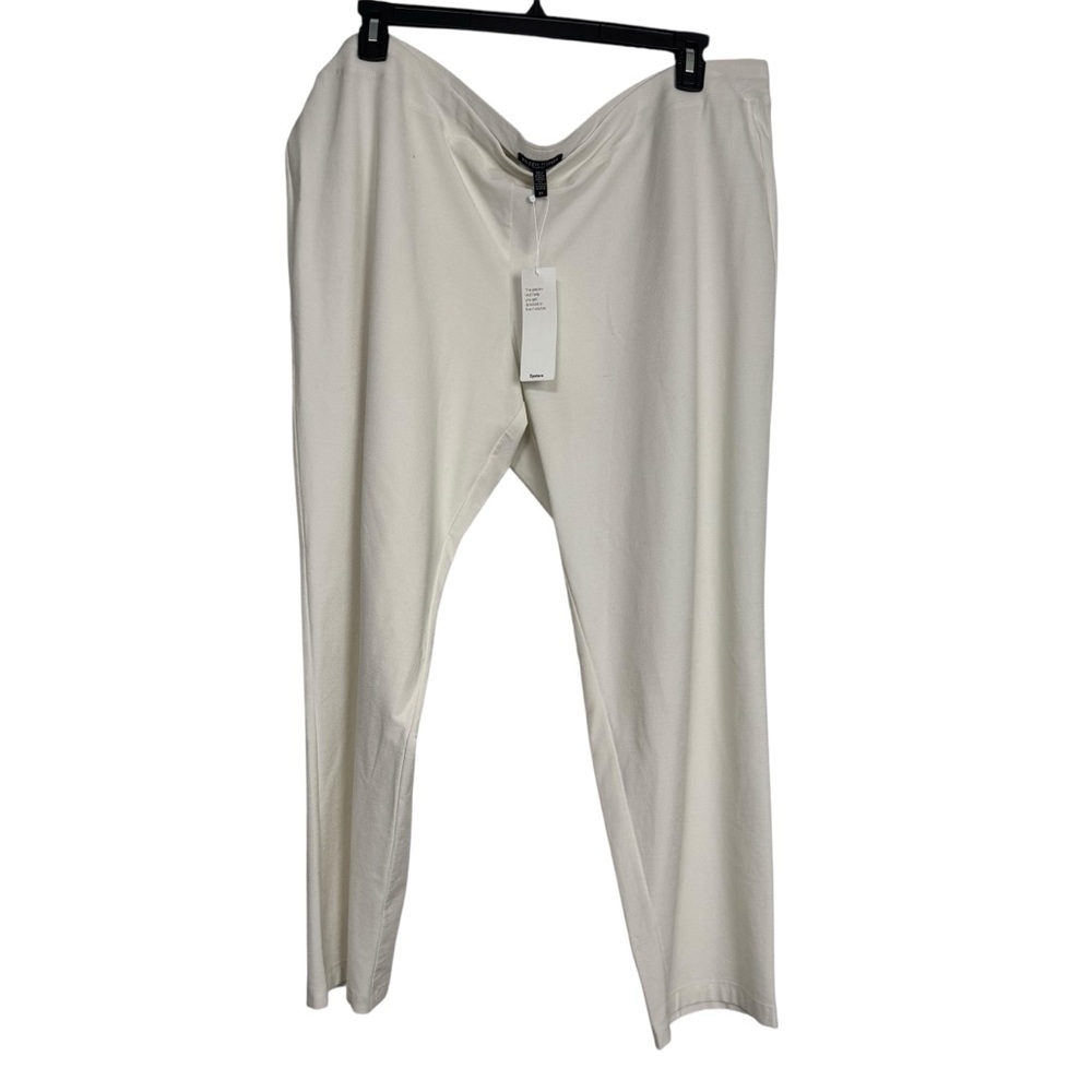 Eileen Fisher Washable Stretch Crepe Pants Womens Plus 3X Pull-On Slim Straight